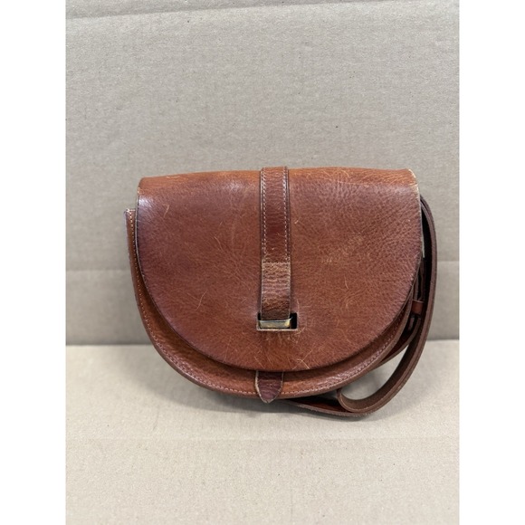 Sezane Designer Claude Brown Leather Crossbody Bag - Picture 1 of 9